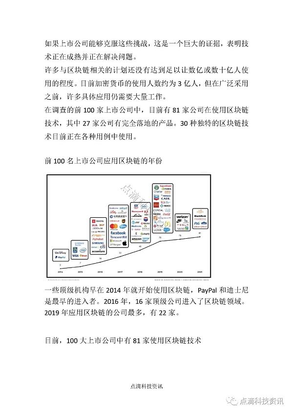 全球TOP100上市公司如何应用区块链：投资概况、员工数量及其对加密货币的态度